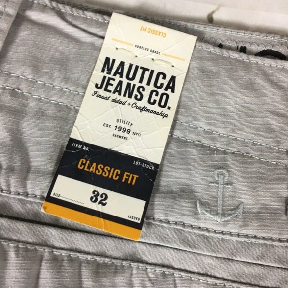 NAUTICAL JEANS CO Mens 32 CARGO Classic Fit Shorts Tan Multi Pocket NWT $59 MSRP - Picture 7 of 8